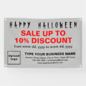 Zakelijke Halloween Verkoop op Grijze Rechthoek Ba Spandoek (Horizontaal)