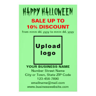 Zakelijke Halloween Verkoop op Licht Groen Fotopap Foto Afdruk