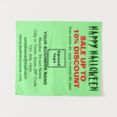 Zakelijke Halloween Verkoop op Licht Groen Tapestr Wandkleed (Voorkant (horizontaal))