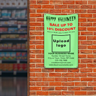 Zakelijke Halloween Verkoop op Licht Groene Banner