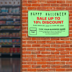 Zakelijke Halloween Verkoop op Licht Groene Rechth Spandoek