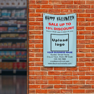 Zakelijke Halloween Verkoop op Lichtblauwe Banner