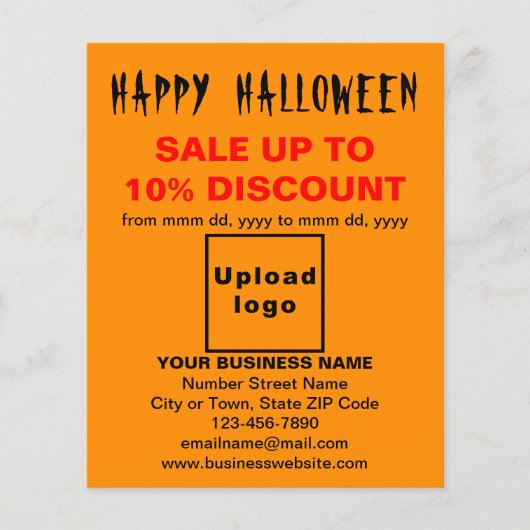 Zakelijke Halloween Verkoop op Oranje Kleur Flyer (Voorkant)