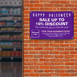 Zakelijke Halloween Verkoop op Paarse Rechthoek Ba Spandoek