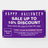 Zakelijke Halloween Verkoop op Paarse Rechthoek Ba Spandoek (Horizontaal)