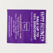 Zakelijke Halloween Verkoop op Paarse Tapestry Wandkleed (Voorkant (horizontaal))