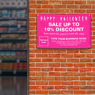 Zakelijke Halloween Verkoop op Roze Rechthoek Bann Spandoek
