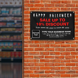 Zakelijke Halloween Verkoop op Zwarte Rechthoek Ba Spandoek