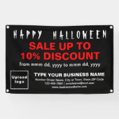 Zakelijke Halloween Verkoop op Zwarte Rechthoek Ba Spandoek (Horizontaal)