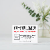 Zakelijke Halloween Witte Korting Kaart (Staand voorkant)