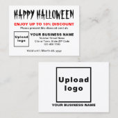 Zakelijke Halloween Witte Korting Kaart (Voorkant / Achterkant)