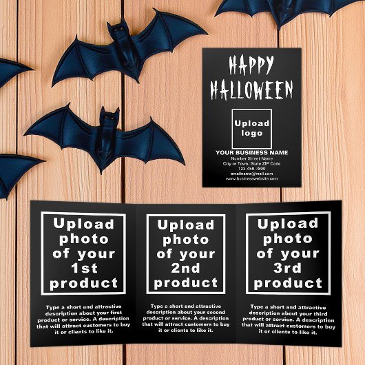 Zakelijke Halloween Zwart Trifold Kaart