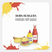 Zakelijke Hamburger Hot Dog Custom Vierkante Sticker (Voorkant)