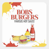 Zakelijke Hamburger Hot Dog Custom Vierkante Sticker (Voorkant)