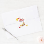 Zakelijke Hamburger Hot Dog Custom Vierkante Sticker (Envelop)