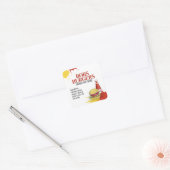 Zakelijke Hamburger Hot Dog Custom Vierkante Sticker (Envelop)