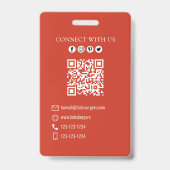 Zakelijke hamburgers QR-code Fotosjabloon Badge (Achterkant)