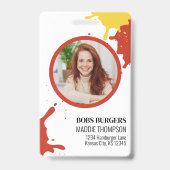 Zakelijke hamburgers QR-code Fotosjabloon Badge (Voorzijde)