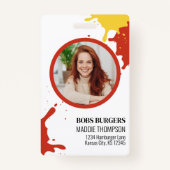 Zakelijke hamburgers QR-code Fotosjabloon Badge (Voorkant)