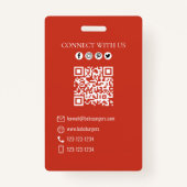 Zakelijke hamburgers QR-code Fotosjabloon Badge (Achterkant)