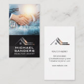 Zakelijke Hand Schudding | Vastgoed Logo Visitekaartje (Voorkant / Achterkant)