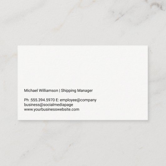 Zakelijke handdruk | Verzendcontainersite Visitekaartje (Achterkant)