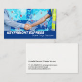 Zakelijke handdruk | Verzendcontainersite Visitekaartje (Voorkant / Achterkant)