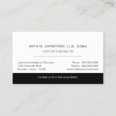 Zakelijke Handshake Professioneel Zwart Grijs Visitekaartje (Achterkant)