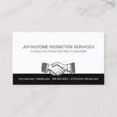 Zakelijke Handshake Professioneel Zwart Grijs Visitekaartje (Voorkant)