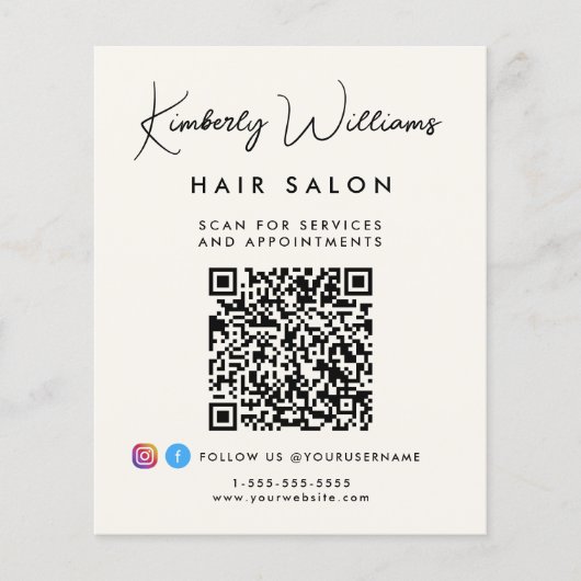 Zakelijke handtekening script QR-code promotie Flyer (Voorkant)