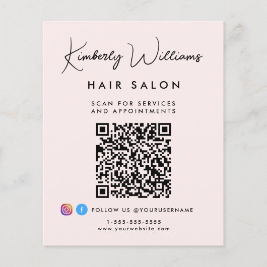 Zakelijke handtekening script QR-code promotionele Flyer (Voorkant)