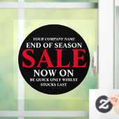 Zakelijke handtekening zwarte rode cirkel in detai raamsticker (Huis)