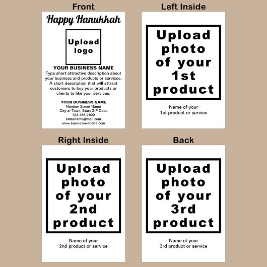 Zakelijke Hanukka Witte Gevouwen Wenskaart Feestdagen Kaart