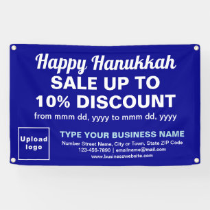 Zakelijke Hanukkah Sale op Blauwe Rechthoekige Ban Spandoek