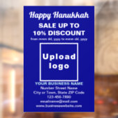 Zakelijke Hanukkah Sale op Blue Window Cling Raamsticker (Vel 2)