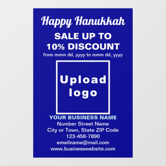 Zakelijke Hanukkah Sale op Blue Window Cling Raamsticker (Vel)