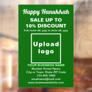 Zakelijke Hanukkah-uitverkoop op groene vensterfol Raamsticker