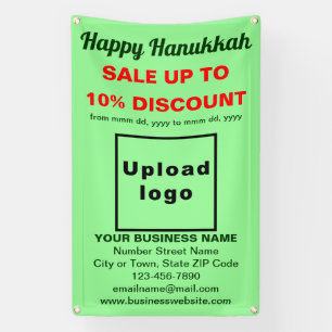 Zakelijke Hanukkah Uitverkoop op Lichtgroene Banne Spandoek