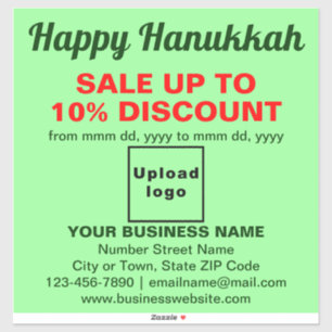 Zakelijke Hanukkah-uitverkoop op lichtgroene vinyl Sticker