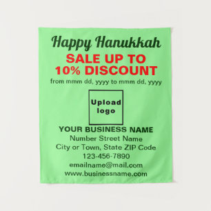 Zakelijke Hanukkah-uitverkoop op lichtgroene wandt Wandkleed