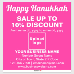 Zakelijke Hanukkah-uitverkoop op roze vinyl sticke Sticker