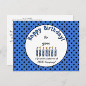 Zakelijke Happy Birthday Coupon Blauw Briefkaart (Voorkant / Achterkant)