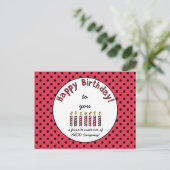 Zakelijke Happy Birthday Coupon Red Briefkaart (Staand voorkant)