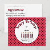 Zakelijke Happy Birthday Coupon Red Briefkaart (Voorkant / Achterkant)