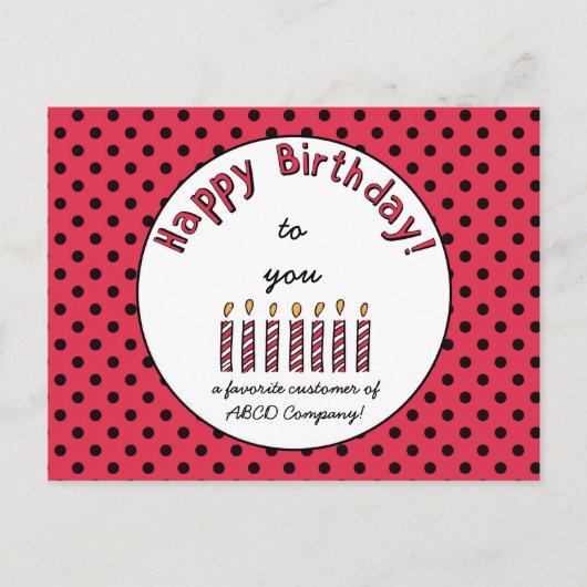 Zakelijke Happy Birthday Coupon Red Briefkaart (Voorkant)