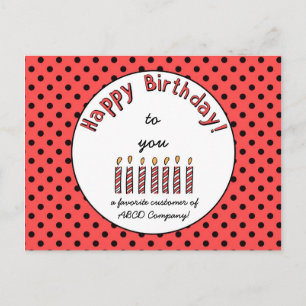 Zakelijke Happy Birthday Coupon Sinaasappel-Rood Briefkaart