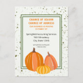 Zakelijke herfst pompoen adreswijziging aankondigingskaart (Voorkant)