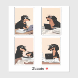 Zakelijke honden aan het werk sticker