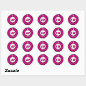 Zakelijke Hot Pink Diamond VIP Ronde Sticker (Vel)
