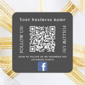 Zakelijke houtskool grijze qr code Facebook Vierkante Sticker